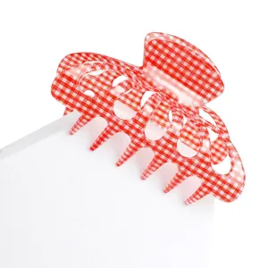 Delta Sigma Theta Inspired Red Gingham Big Hair Claw Clip