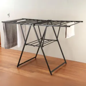 Deluxe Aluminium A-Frame Clothes Airer Matte Black