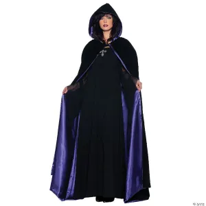 Deluxe Black/Purple Velvet Cape - Hire