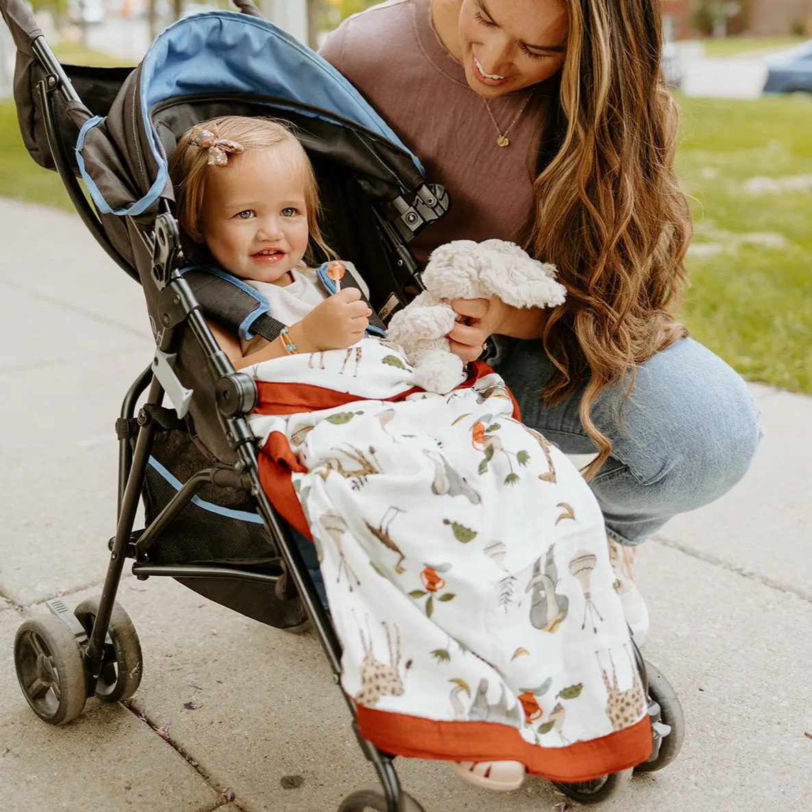 Deluxe Muslin Baby Quilt - Safari Social