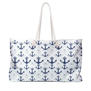 Deluxe Nautical Tote & Beach Bag with Elegant Navy Design (24" × 13" x 5.5")