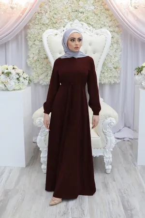 Deluxe Soft Essential Abaya- Mahogany