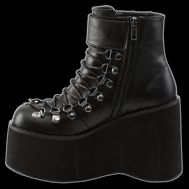 Demonia - Black 2 Buckle Kera Lace Up