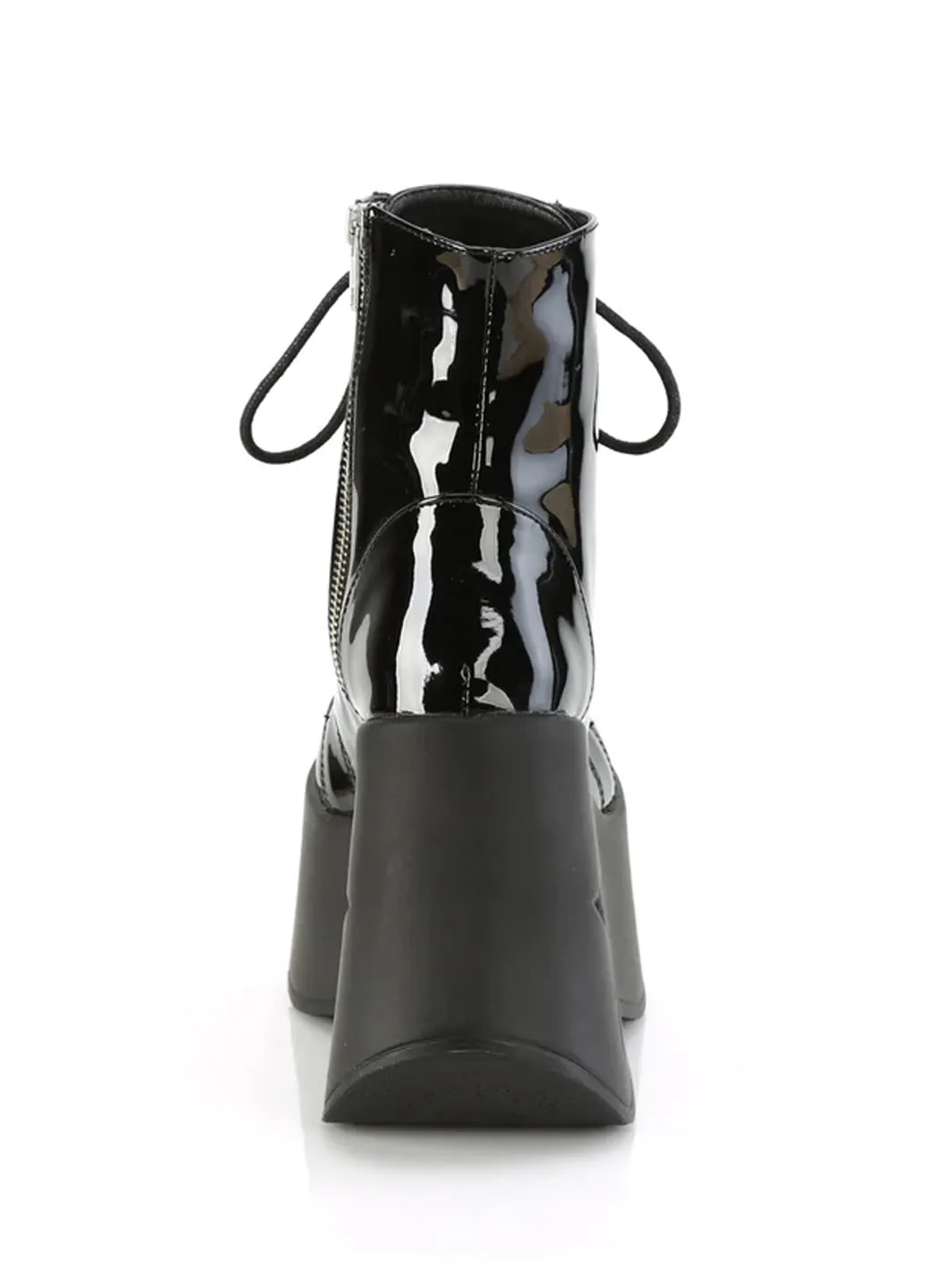 DEMONIA DYNAMITE-106 - BLACK STRETCH PATENT VEGAN LEATHER ✰ PRE ORDER ✰