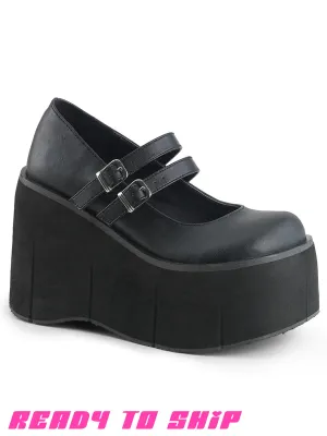 DEMONIA KERA 08 PLATFORM MARYJANES - BLACK VEGAN LEATHER