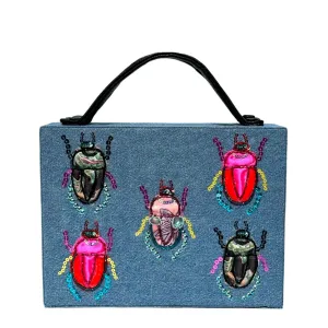 Denim Beetle Briefcase Bag