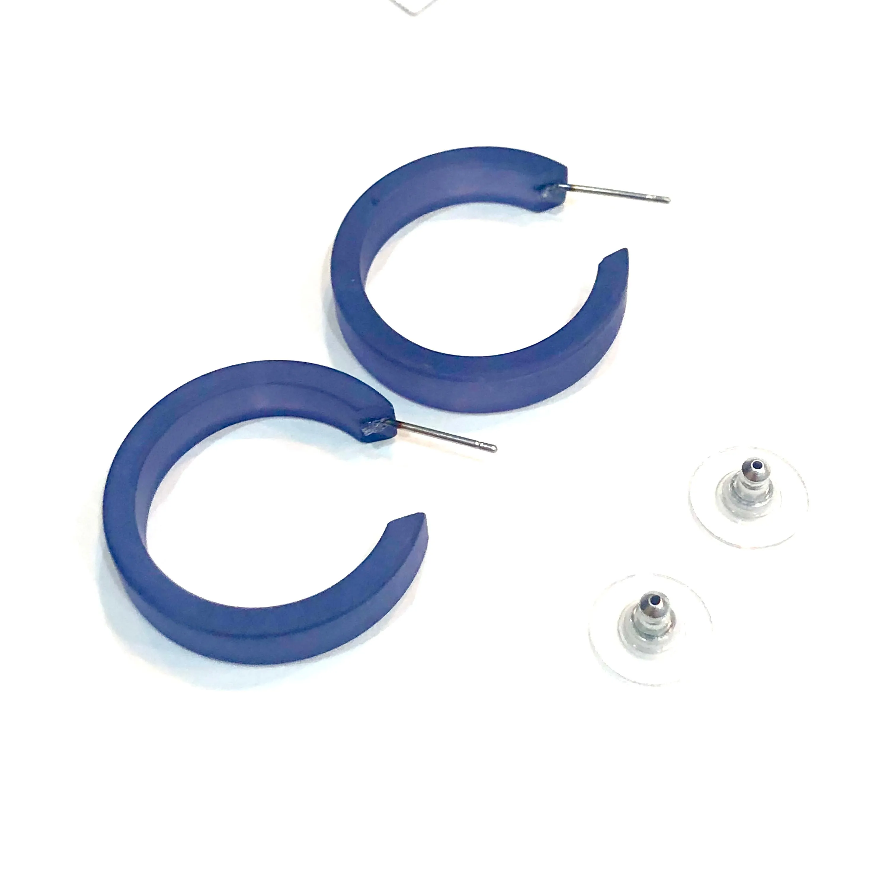 Denim Blue Small Classic Hoops