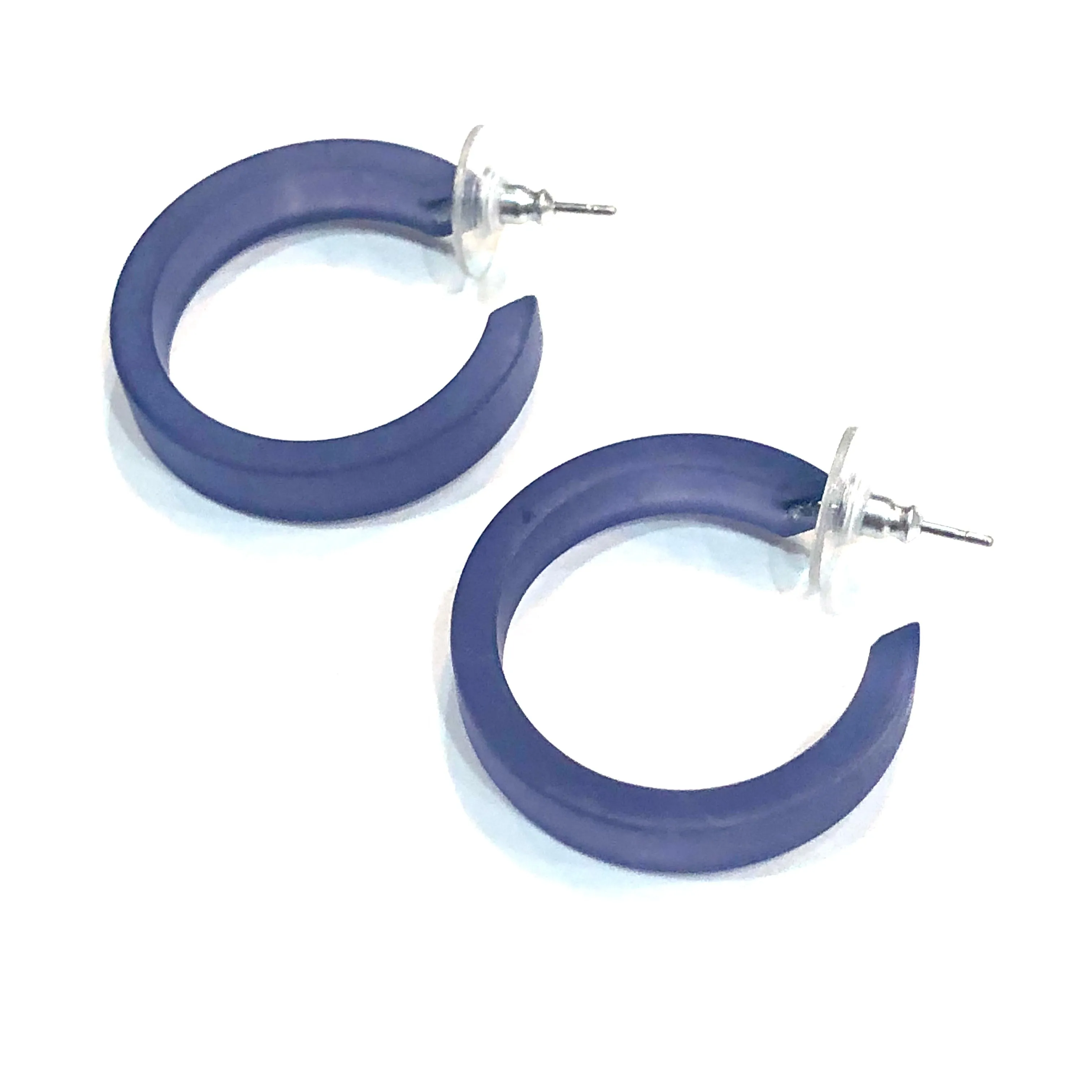 Denim Blue Small Classic Hoops