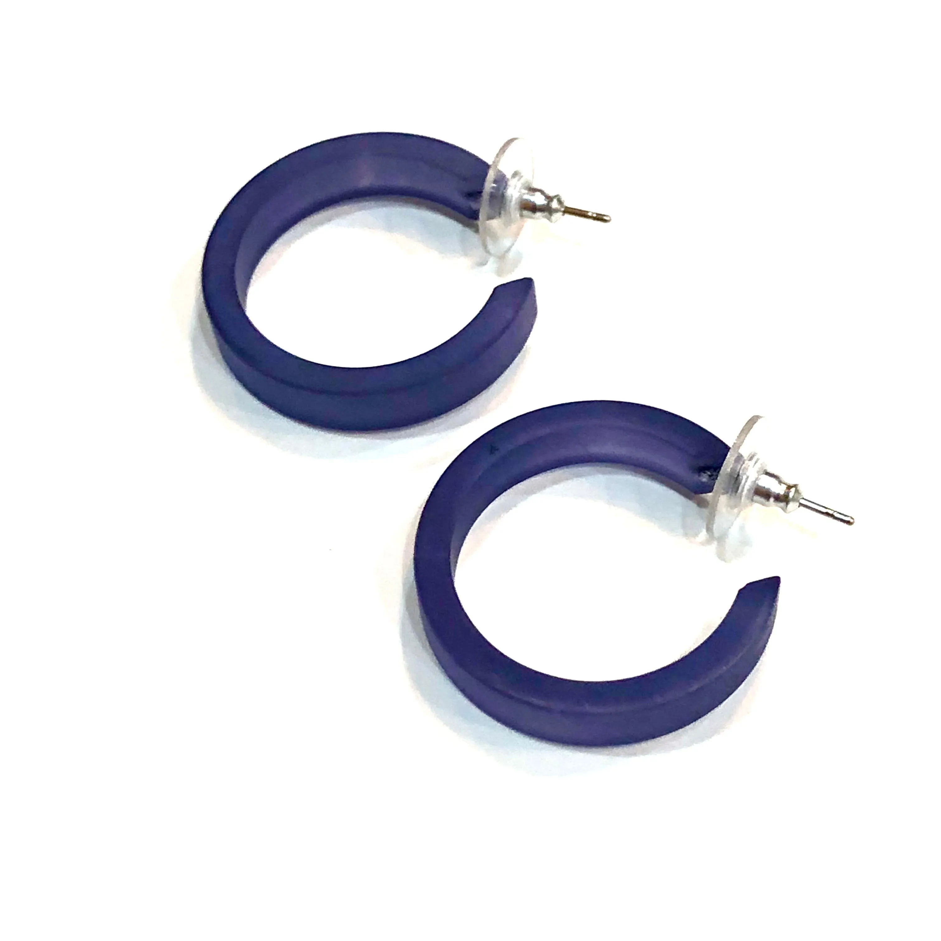 Denim Blue Small Classic Hoops