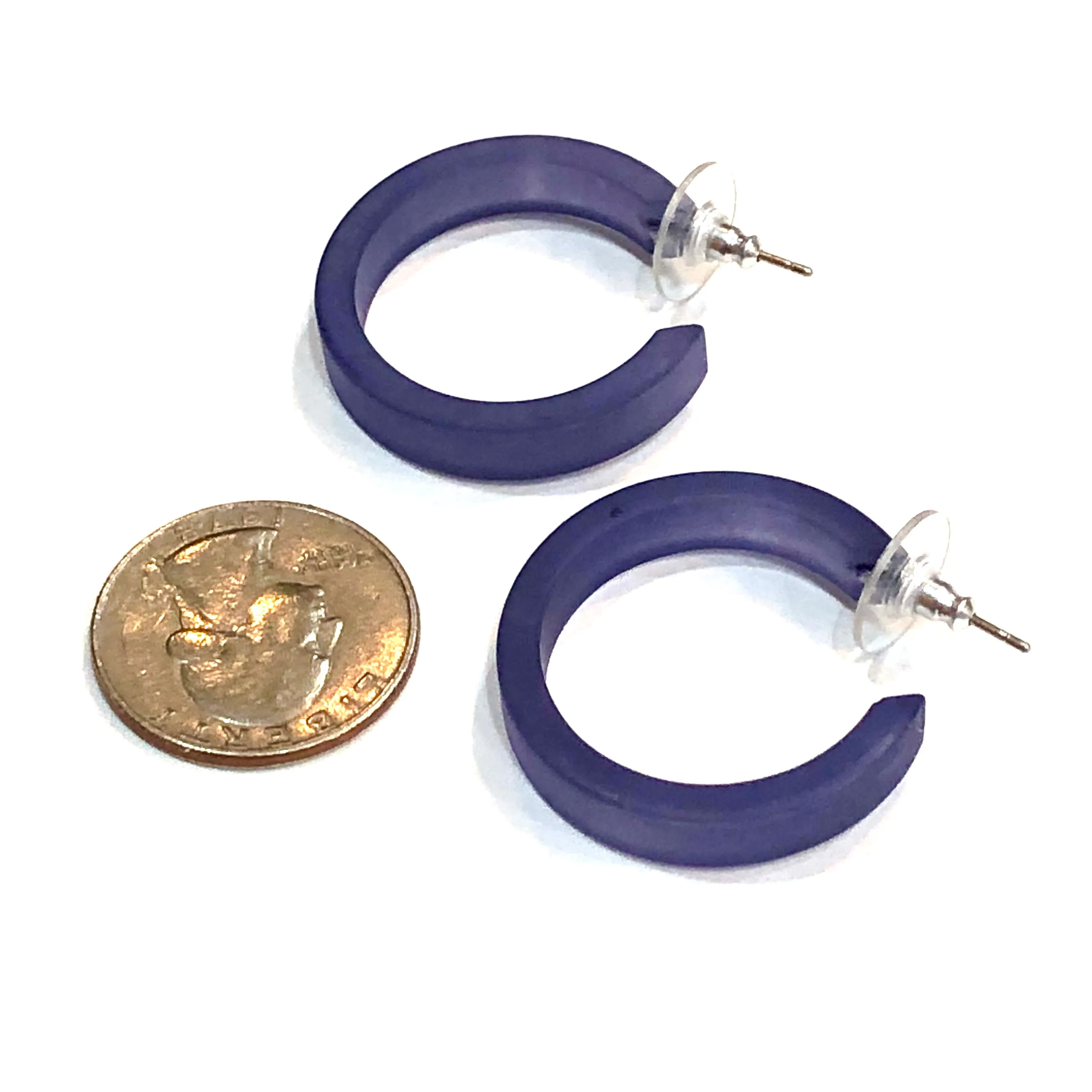 Denim Blue Small Classic Hoops