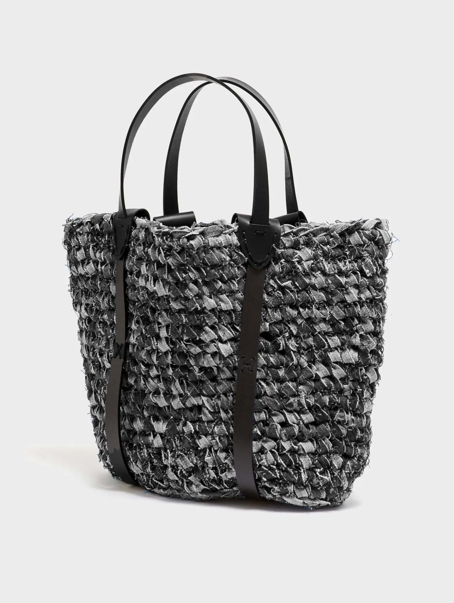 Denim Crochet Tote Bag Charcoal