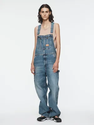 Denim Overalls in Vintage Stone Blue