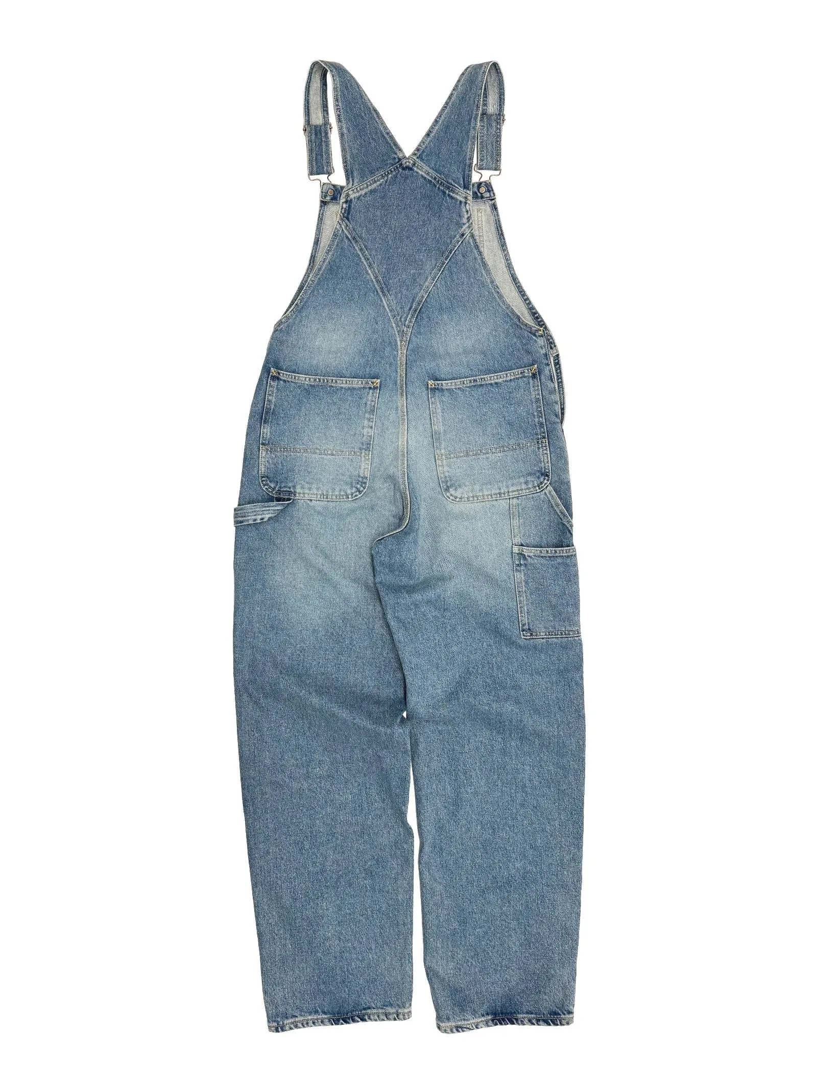 Denim Overalls in Vintage Stone Blue