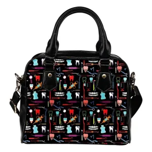 Dental Tools Pattern Shoulder Handbag