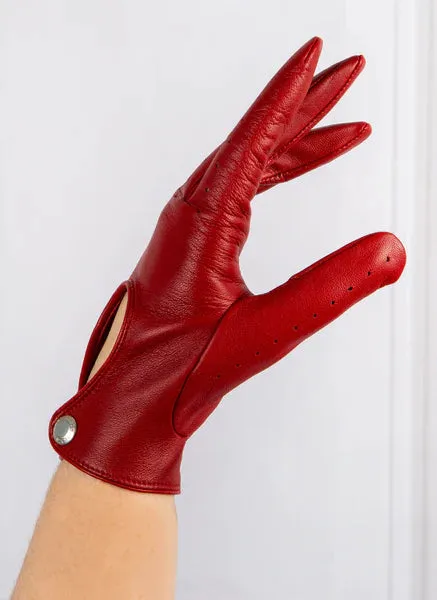 DENTS Thruxton Leather Driving Gloves - Ladies - Berry