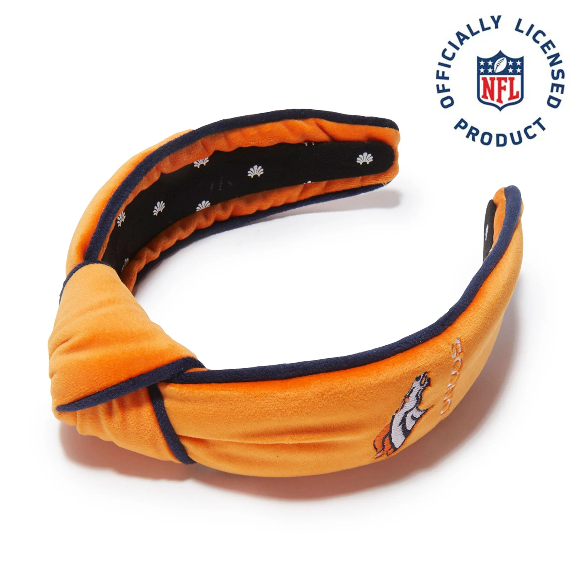 DENVER BRONCOS LELE SADOUGHI X NFL ORANGE EMBROIDERED KNOTTED HEADBAND