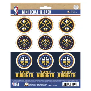 Denver Nuggets 12 Count Mini Decal Sticker Pack