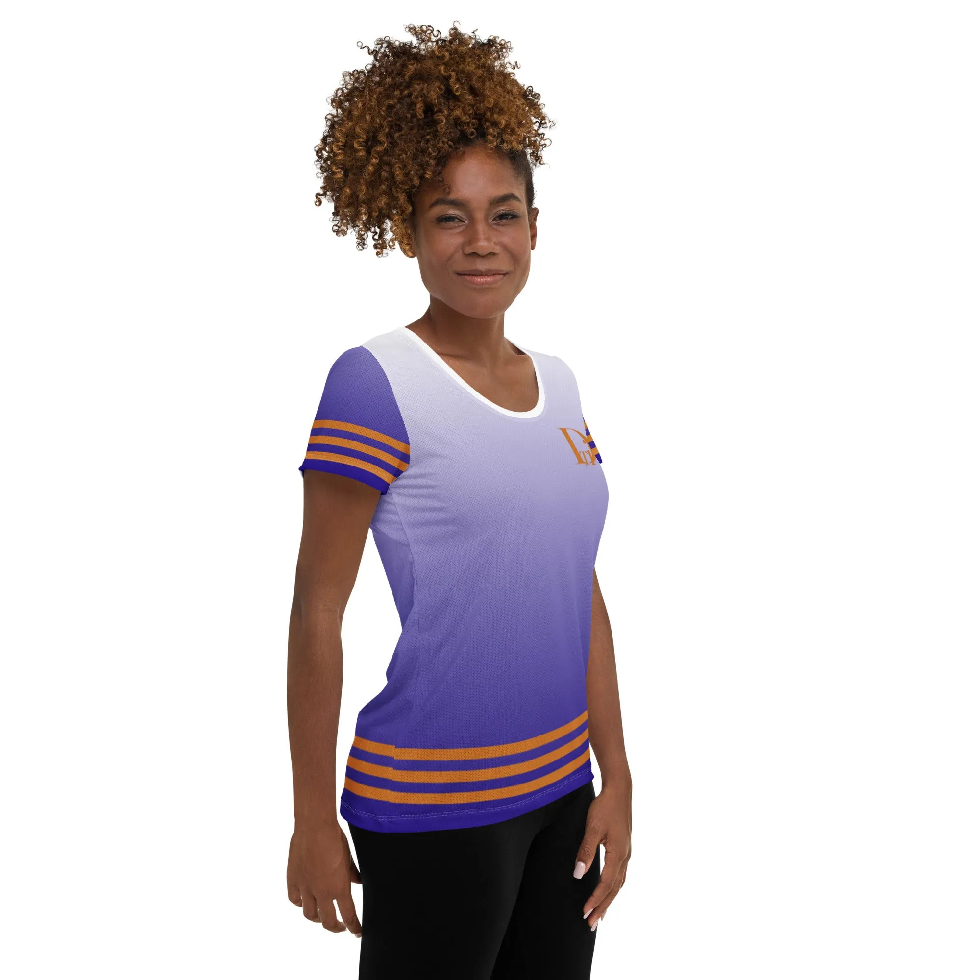 Descendants of the Island Blueberry Gold Women's Athletic T-shirt