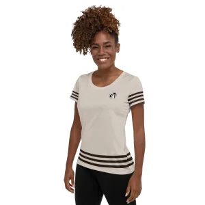 Descendants of the Island Brown Stripes Women's Athletic T-shirt