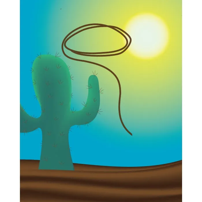 Desert Cowboy Lasso Poseable Printed Backdrop