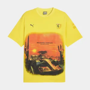 Desert Sun Scuderia Ferrari Race Las Vegas GFX Mens Short Sleeve Shirt (Yellow/Orange)