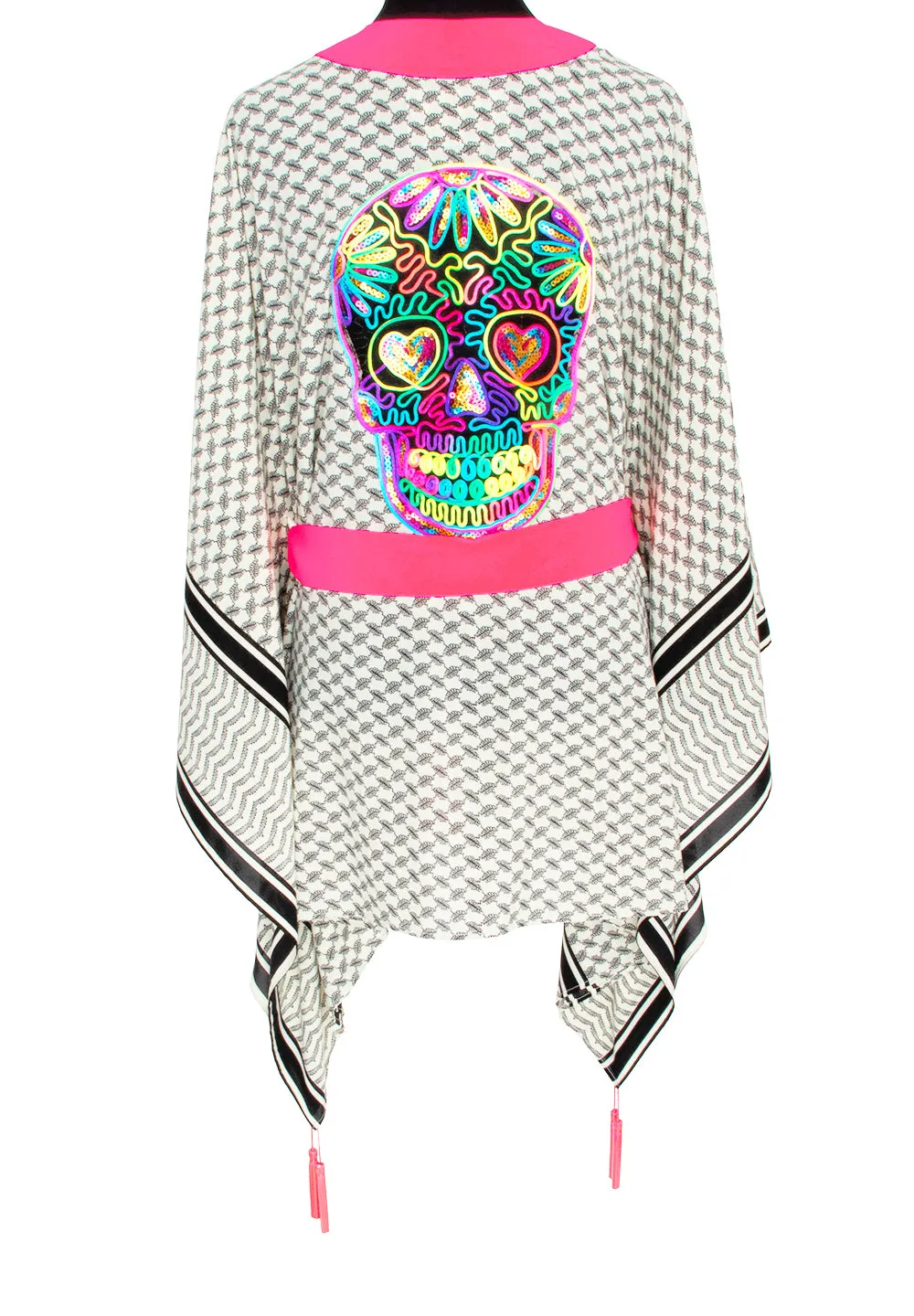 Desert - Tribe Kimono Skull (Neon Coral)