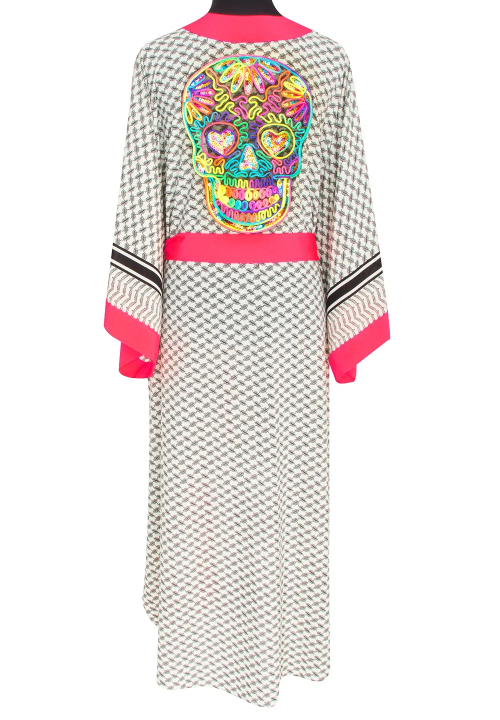 Desert - Tribe Kimono Skull (Neon Coral)