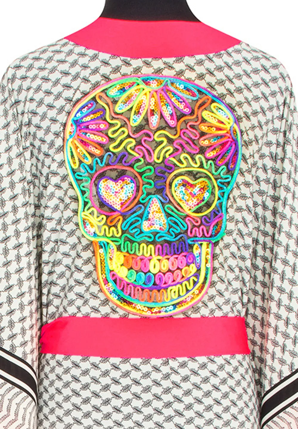 Desert - Tribe Kimono Skull (Neon Coral)