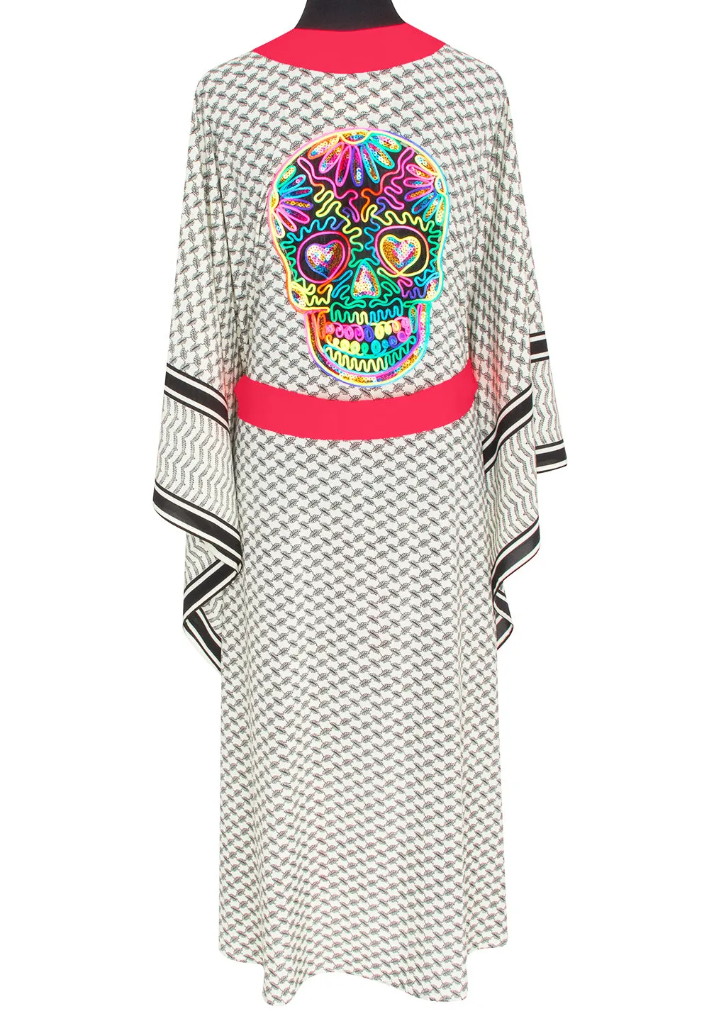 Desert - Tribe Kimono Skull (Neon Coral)