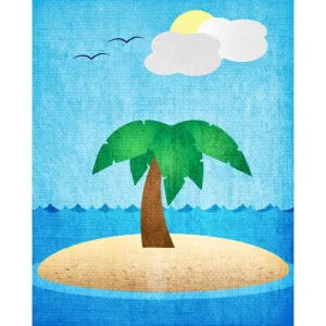 Deserted Island Printed Backdrop