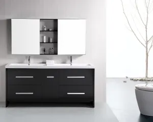 DESIGN ELEMENT Perfecta 72" Double Sink Vanity Set