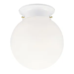 Design House Glass Ceiling Fixture in White Opal 7-Inch by 6-Inch