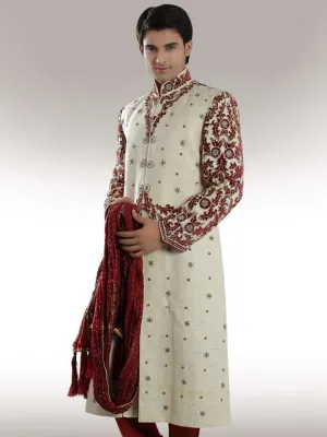 Designer Attractive Cream Sherwani