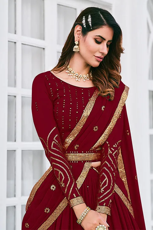 Designer Exclusive Traditional Looks Maroon Color Lehenga Choli