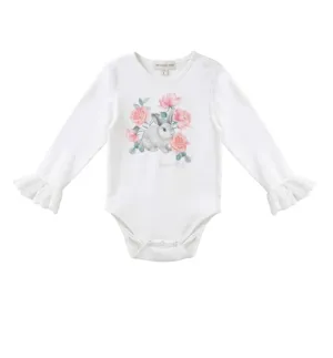 Designer Kidz Floral Lace Cuff Bodysuit