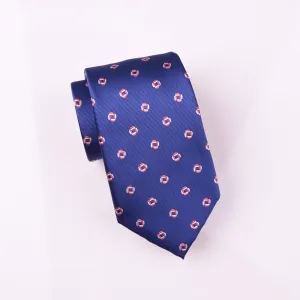 Designer Linked Square Chains Blue Luxury Skinny Woven Tie 3"