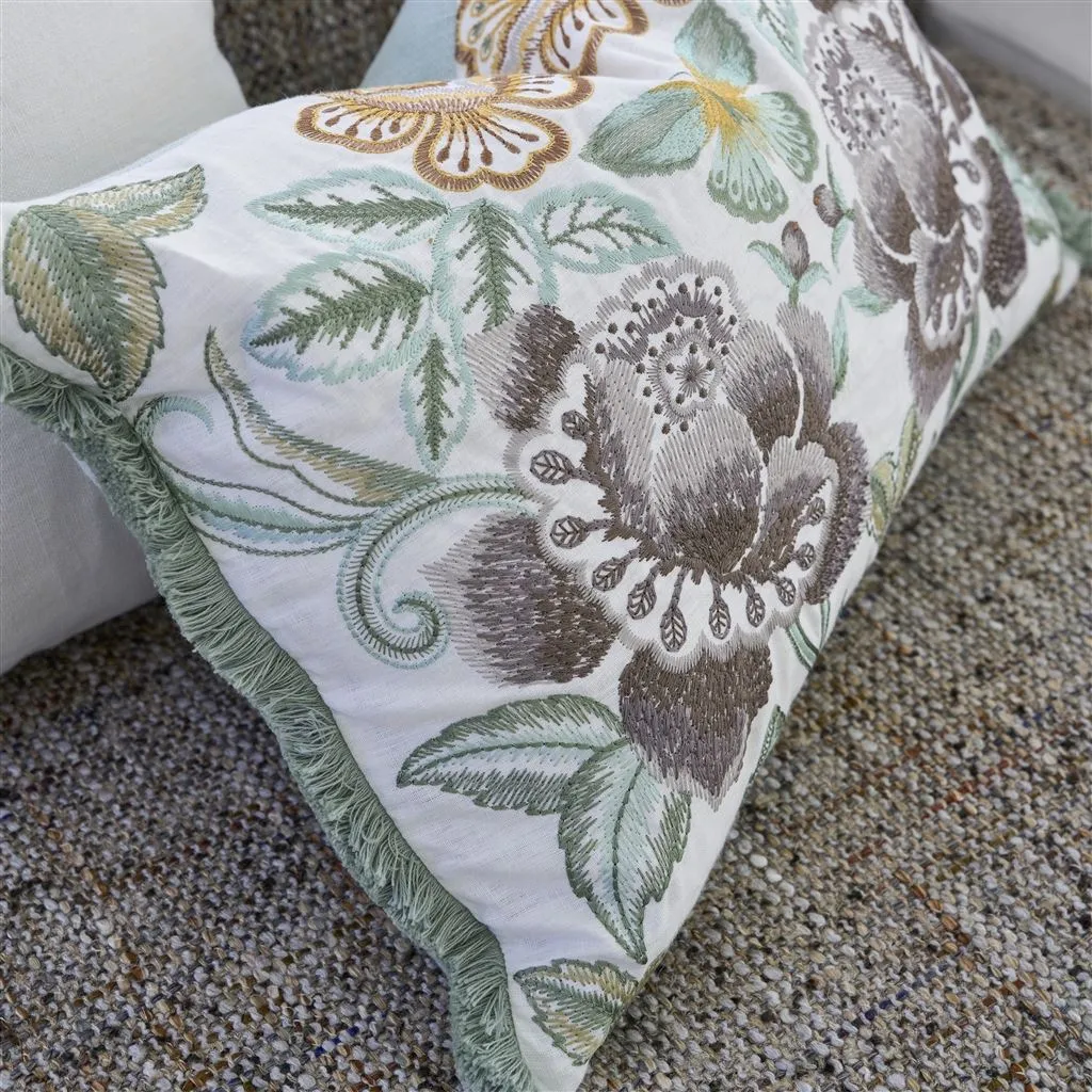 Designers Guild Isabella Embroidered Cameo Linen Decorative Pillow