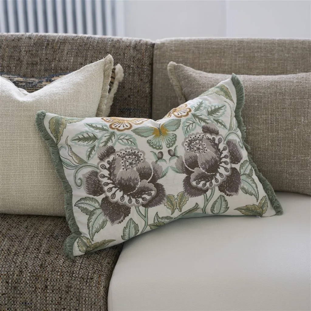 Designers Guild Isabella Embroidered Cameo Linen Decorative Pillow