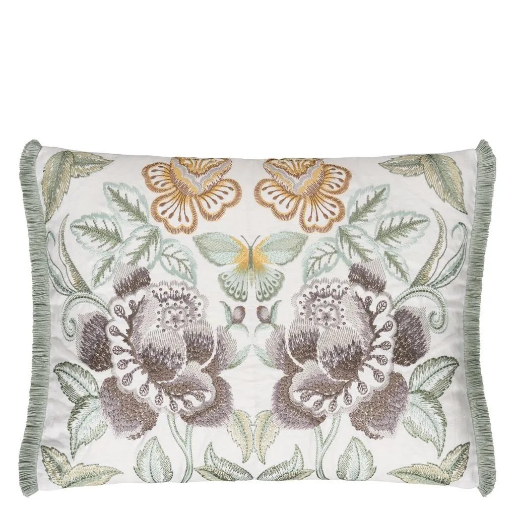 Designers Guild Isabella Embroidered Cameo Linen Decorative Pillow