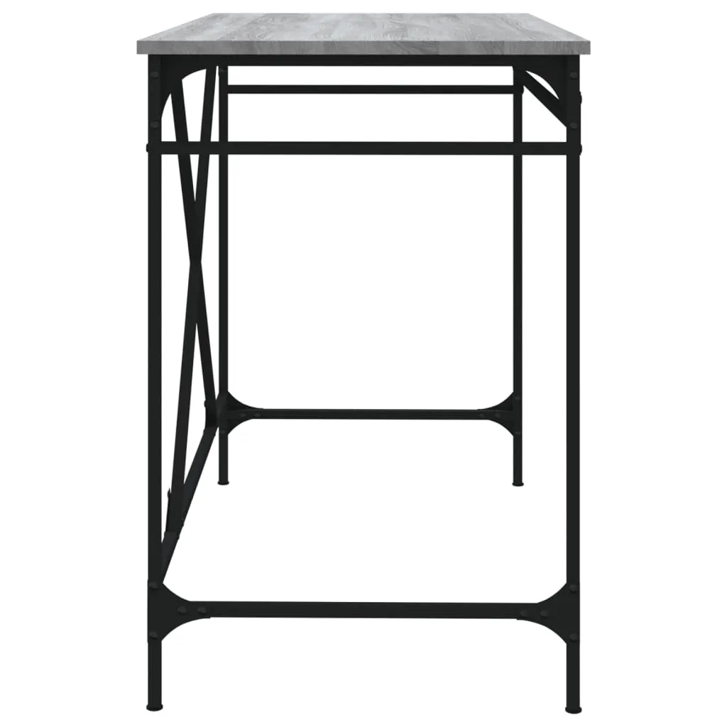 Desk Grey Sonoma 100x50x75 cm Engineered Wood and Iron