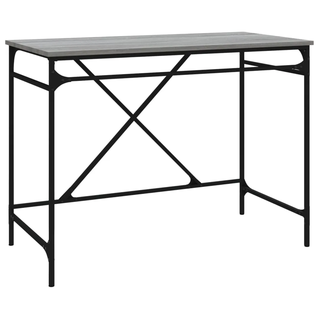 Desk Grey Sonoma 100x50x75 cm Engineered Wood and Iron