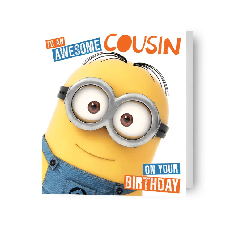 Despicable Me Minions 'Awesome Cousin' Birthday Card