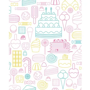 Dessert Outlines Printed Backdrop