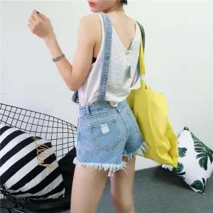 Destroyed Denim Overalls