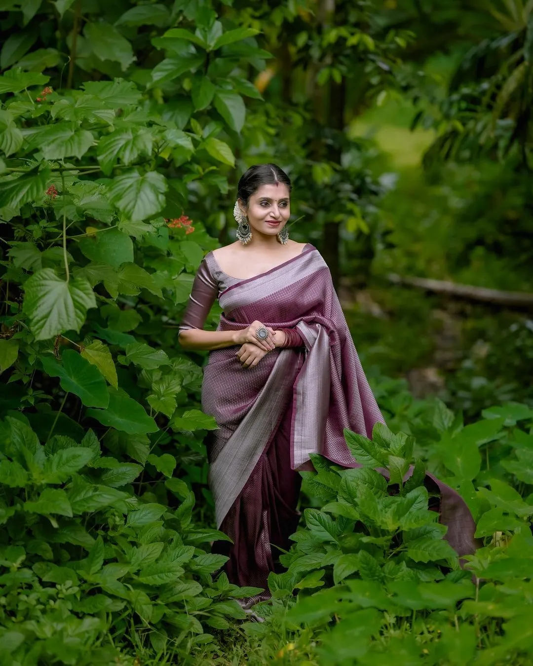 Desultory Brown Soft Kanjivaram Silk Saree With Diaphanous Blouse Piece