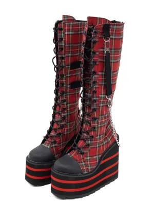 Detention Bondage Boot- Plaid Y.R.U.