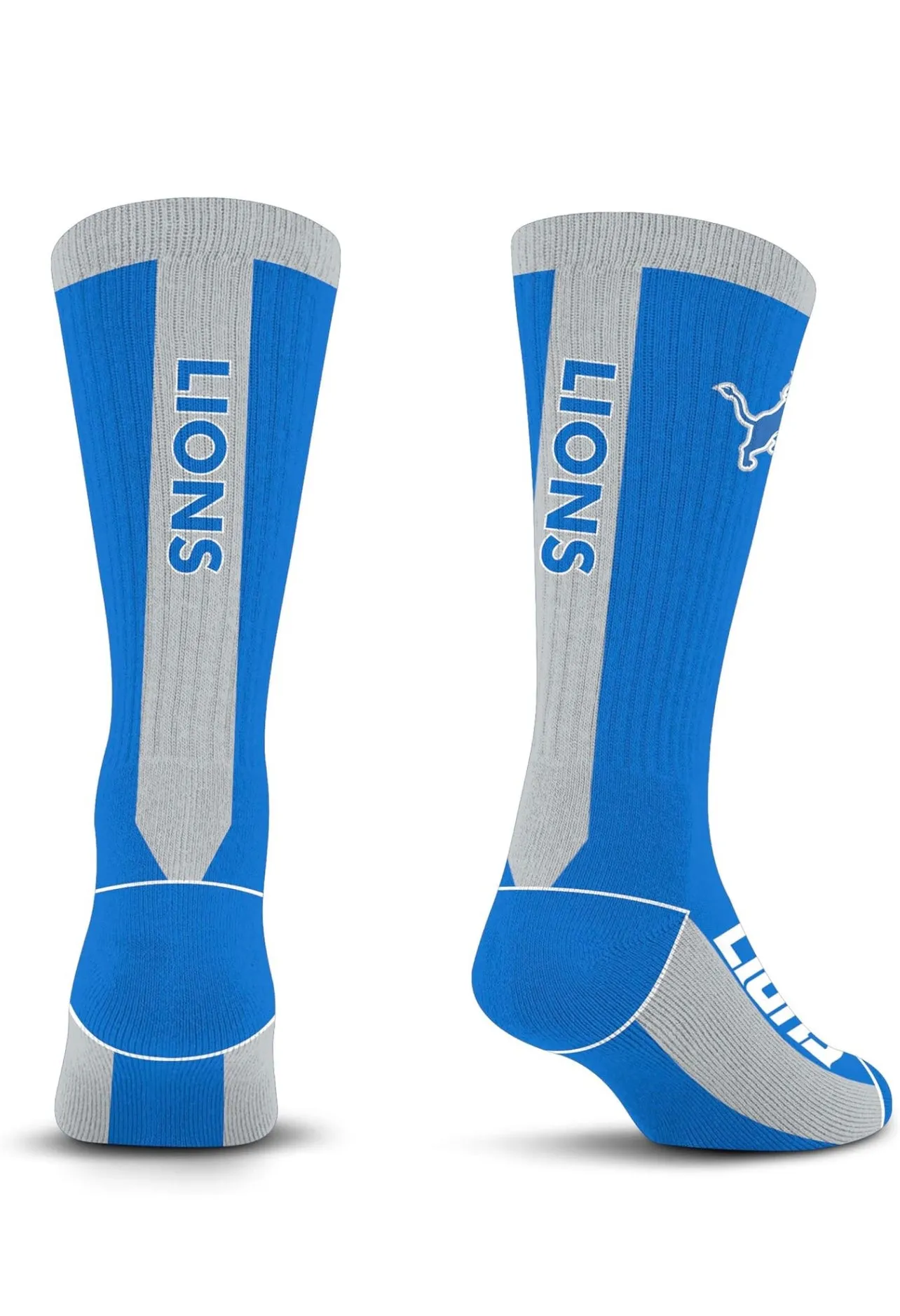 Detroit Pro Football Socks Adult Team Logo and Colors Large Crew Sport Socks Footwear for Men and Women Game Day Apparel