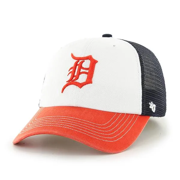 Detroit Tigers 47 Brand Navy Orange White McKinley Closer Mesh Flexfit Hat Cap