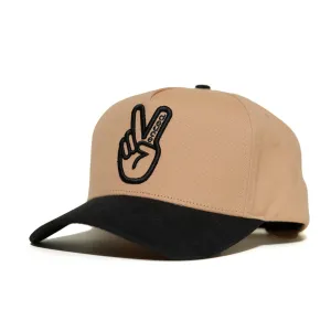 Deuce Peace Snapback Hat  | Sand/Black