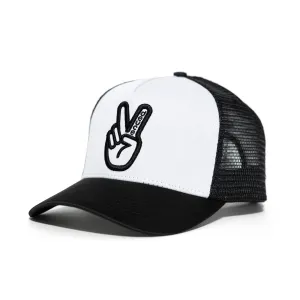 Deuce Peace Trucker Hat | White/Black